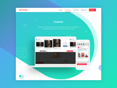 Social Media Management Application design gradient procreator sketch ui user interface vector