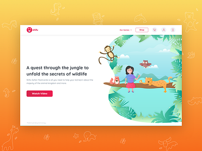 Shifu Safari - Landing Page animals augmented reality design first fold gradient illustration landing page learning procreator safari sketch typography ui ui ux ux website