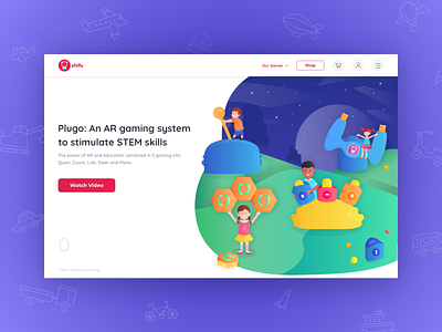 Shifu Plugo - Landing Page augmented reality character design characters children design gaming gradient illustration illustrations kids landing page learning procreator sketch stem ui user interface ux vector website