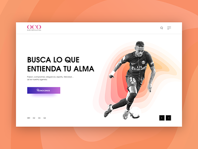 Oco Events Landing Page branding design event football game gradient procreator sketch soccer spain spanish spanish website sports ui user interface ux