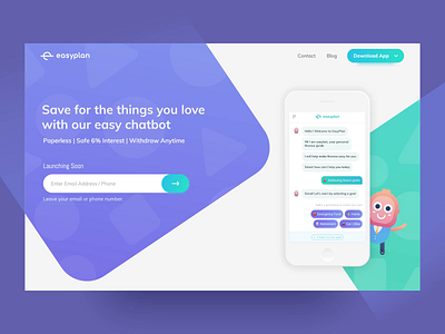 Home Page - EasyPlan animation app branding characters first fold flat icon illustration logo minimal mobile procreator sketch typography ui user interface ux vector web website