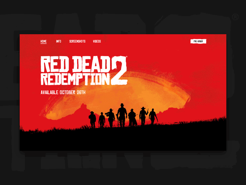 Daily UI 003 - Landing Page adobe adobe after effects adobe photoshop after affects animation dailyui dailyui003 landing page motion design parallax parallax scrolling photoshop red dead redemption red dead redemption 2 rockstar uidesign