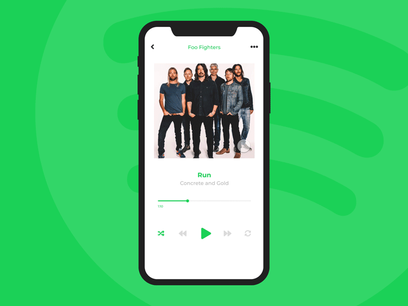 Daily UI 009 - Music Player animation concept daily 100 challenge dailyui dailyui 009 invision invision studio motion design motion graphics motiondesign redesign spotify ui uidesign