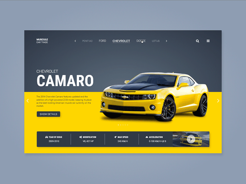 Muscle car trade auto banner car cars design reseller typography ui ux web