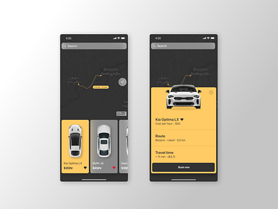Car rent app app application cab booking car carrent design interface rent ui ux web