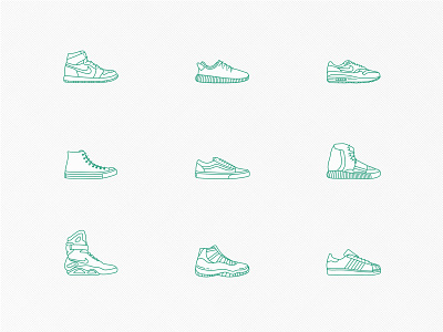 Shoe Icons 1.0 adidas artwork converse design digital art icons illustration jordan nike shoes vans vector yeezy