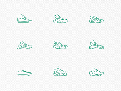 Shoe Icons 2.0 artwork converse design digital art icons illustration jordan new balance nike shoes vans vector