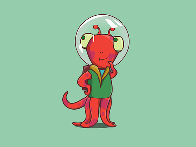 Alienoulis alien character creation design digital 2d illustration vector