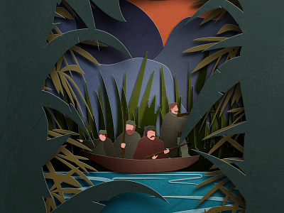 Secrets of the Swamp book book cover design digital illustration illustrator paper art papercut photoshop vector