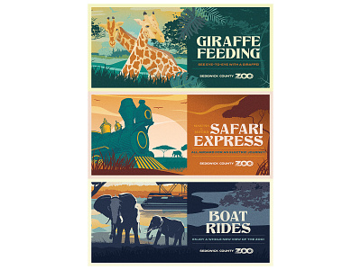 Sedgwick County Zoo Attractions design graphics illustration