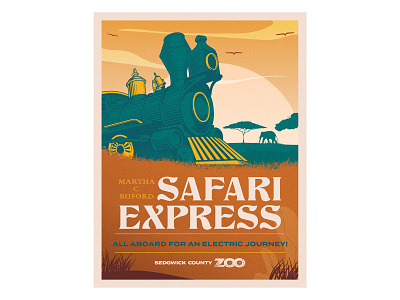 Sedgwick County Zoo Attractions - Safari Express design graphics illustration vector
