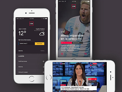 News & Weather App for C5N app branding design mobile news