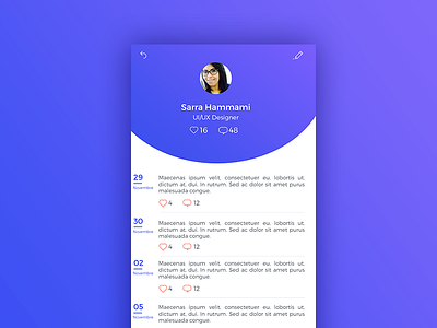 Ui Wall clean colors flat linar mobile profile ui wall