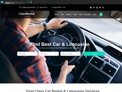 Car Rental Website car car rentals elementor website wordpress