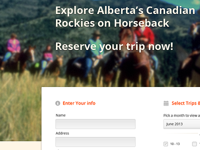 Horse Back - Signup form horseback signup