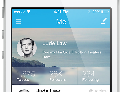 Twitter UI (WIP) ios7 iphone profile twitter ui