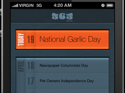 365 Days UI app iphone ui