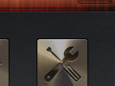 iPhone UI iphone metal ui wood