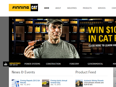 Finning.ca is live! cat finning website yellow