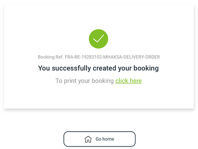 Successful message - Booking Created