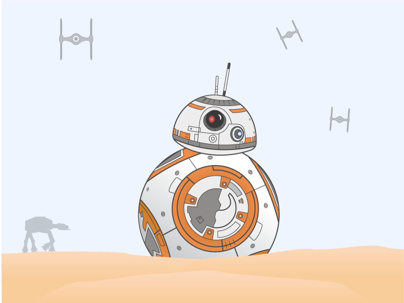 BB8 Illustration force awakens star force icon android illustration 2018 bb8
