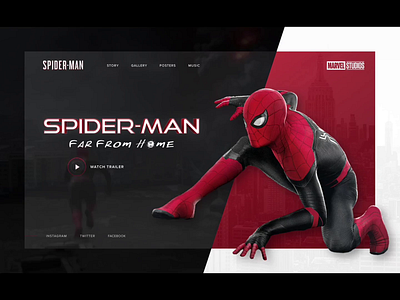 Marvel Spider-Man animate concept aftereffects animation clean concept creativity design homepage interaction landing landing page motion ui ux