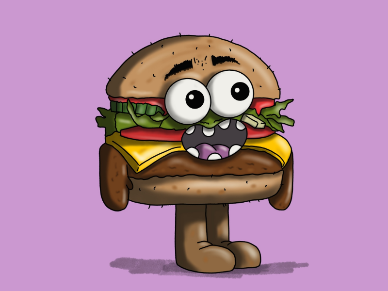 Borgur boy foodie design simple motion graphics artwork character design cartoon procreate animation art sketch drawing character snacks illustration food burger