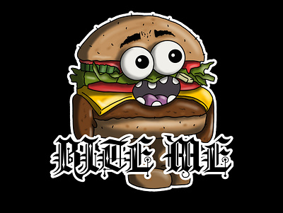 Bite Me art burger cartoon character character design drawing food foodie illustration illustrator procreate sketch snack