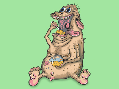 FAT BOI Character for SALTY BALLS front for Cereal Killer Cafe 2d animation cartoon character color design dribbble hand drawn illustration poster print vector