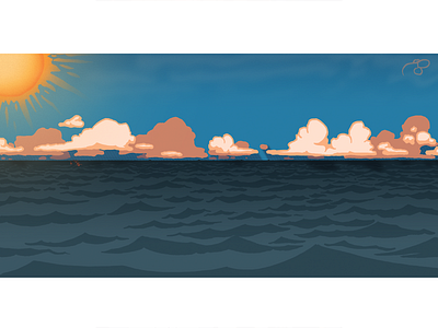 Oceanscape color theory illustration