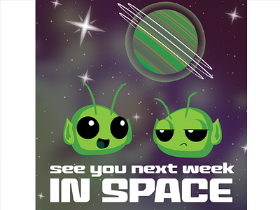 See You next Week in Space branding design graphic design illustration logo typography