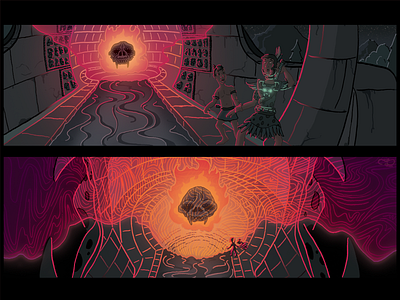 Journey to Xibalba - 2 - Temple of the Underworld color theory comics framing illustration narrative printable sequential
