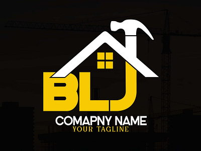 letter BLJ construction logo