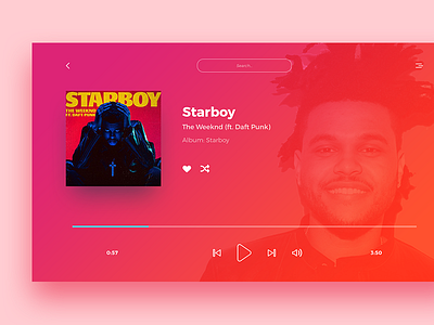 Music Player (Daily UI #009) 009 dailyui design graphic design music player photoshop ui ui design user interface user interface design web web design