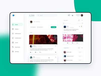 Social Dashboard - Home