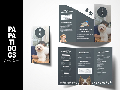 PAPATIDOGS trifold brochure. branding brochure design graphic design