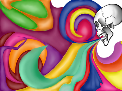 Skull and colors desenho desenho digital marrom