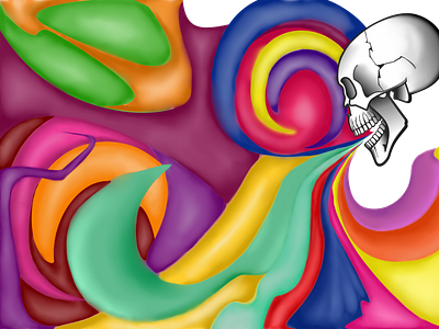 Skull and colors desenho desenho digital marrom