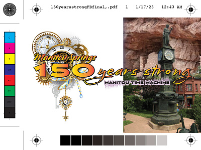 150 Years Strong-Manitou Time Machine graphic design illustration typography vector