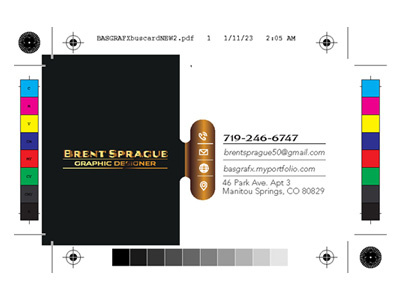 BASGRAFXs Business Card - Gold/Bronze (back) branding graphic design logo typography vector