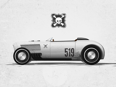 Salt Flats hot rod illustration illustrator roadster salt flats