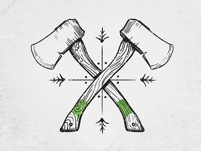 Hatchets cross hatchet illustration