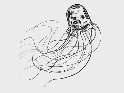 The Grim Jelly adobe draw illustration jellyfish nautical skull
