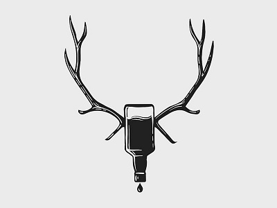 Whiskey Deer adobe draw antlers deer illustration whiskey
