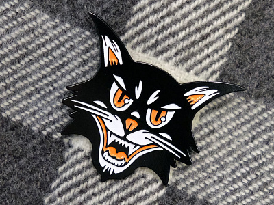 Black Cat Enamel Pin black cat cat enamel pin halloween lapel pin pin vintage