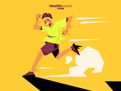 Track Your Distance with Healthcoach by gitsdesign athletes branding flat flat illustration gits gitsdesign graphic design illustration run sprint vector