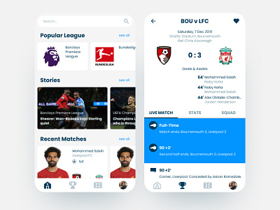 League Keeper, keeping your league up to date football football app mobile product soccer soccer app ui ux
