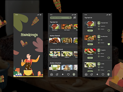 Food Recipe Application 3d animation branding graphic design logo motion graphics ui