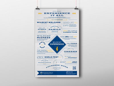 JWU Wildcat Experiences Poster branding design graphic design graphicdesign identity logodesign poster poster design type type art typedesign typographic typography typography art typography design typography poster university vector