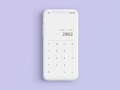 Daily UI: #004 — Calculator 2d calculator classic concept daily flat minimal mobile typography ui user interface